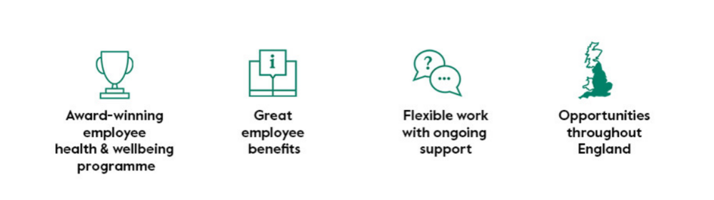 Infographic showing what we offer as an employee